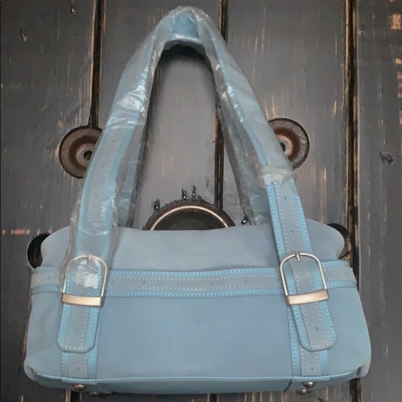 Sisters by Longaberger Lt Blue Suede Shoulder Bag - Picture 2 of 8